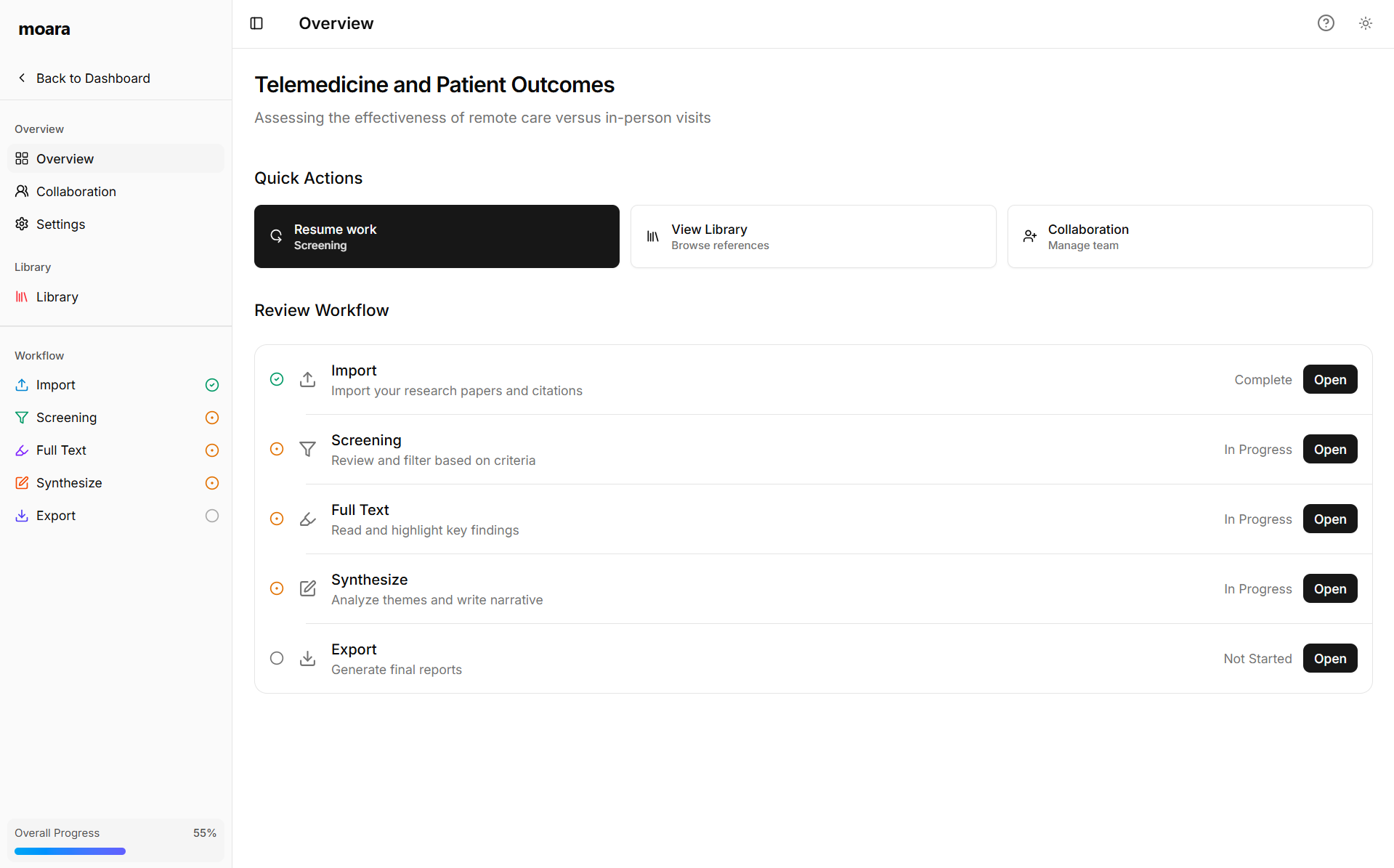 moara.io dashboard screenshot