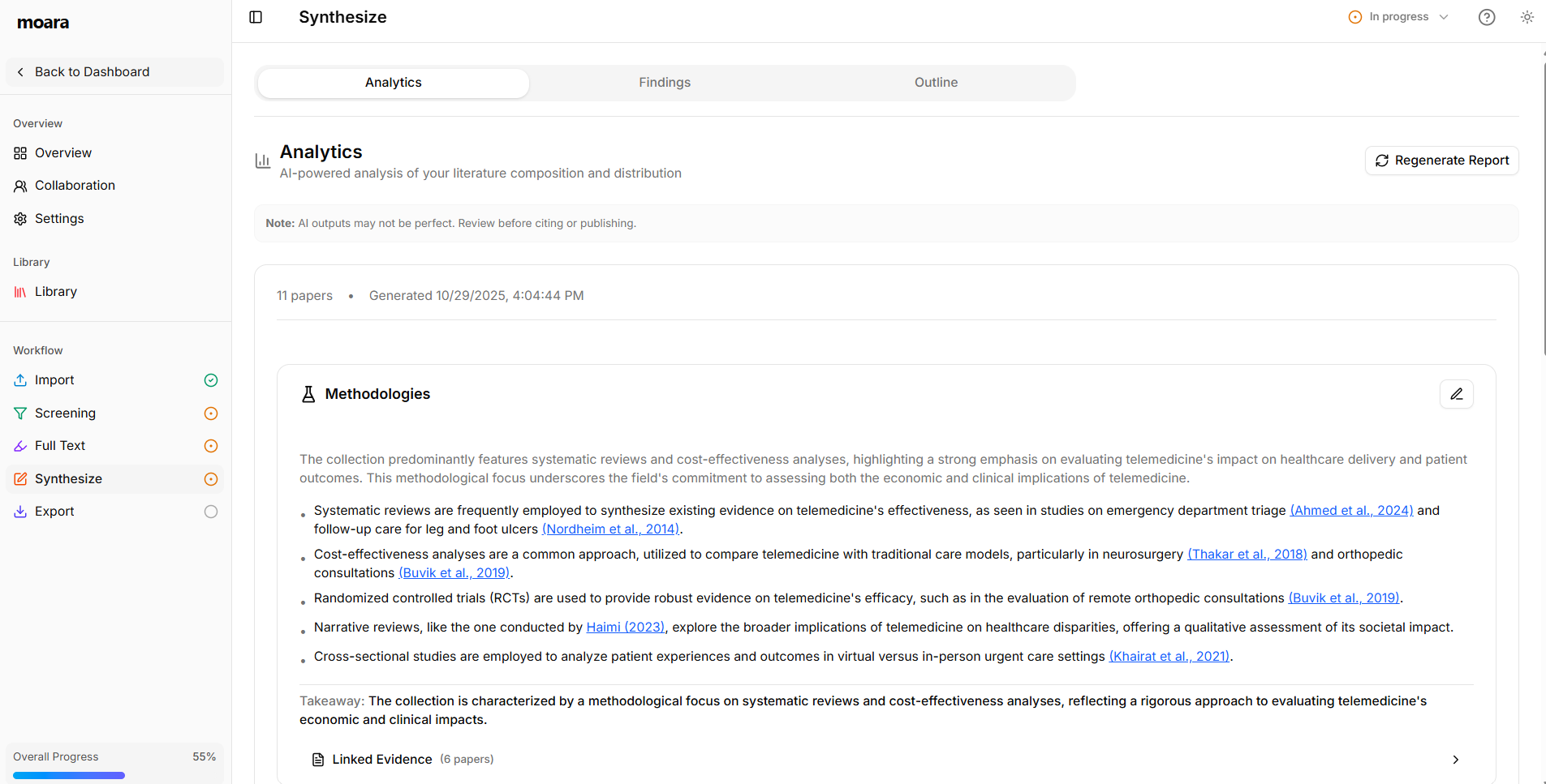 Synthesize page findings detail